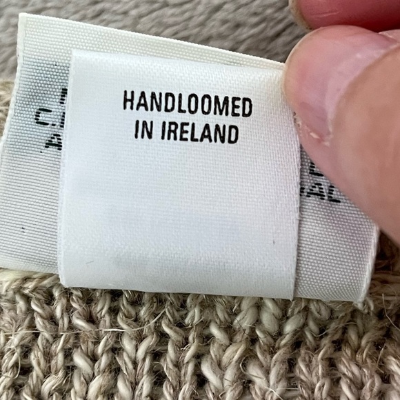 Vintage Bonner of Ireland Hand Loomed Linen Cotton Blend Knit Sweater Neutral - Picture 11 of 14